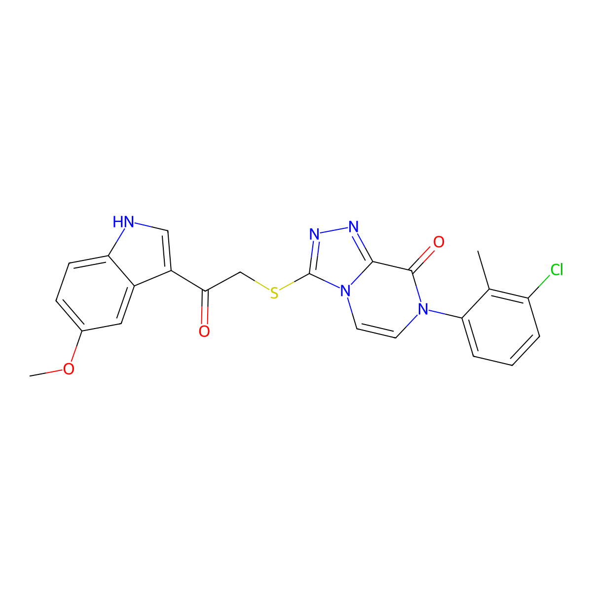 7-(3-chloro-2-methylphenyl)-3-((2-(5-methoxy-1H-indol-3-yl)-2-oxoethyl)thio)-[1,2,4]triazolo[4,3-a]pyrazin-8(7H)-one molecular structure, CAS 1189442-10-1