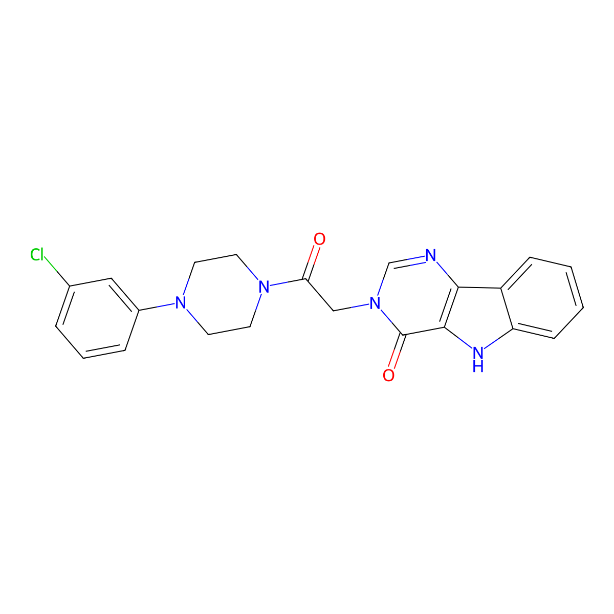 3-(2-(4-(3-chlorophenyl)piperazin-1-yl)-2-oxoethyl)-3H-pyrimido[5,4-b]indol-4(5H)-one molecular structure, CAS 1189442-84-9