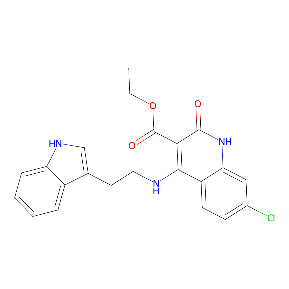 ethyl 7-chloro-4-{[2-(1H-indol-3-yl)ethyl]amino}-2-oxo-1,2-dihydroquinoline-3-carboxylate molecular structure, CAS 1189442-94-1