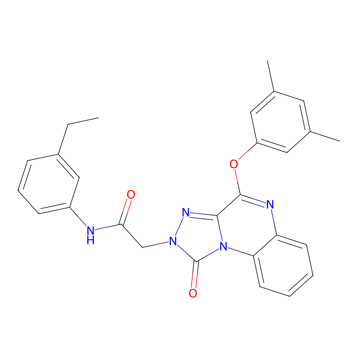 2-(4-(3,5-dimethylphenoxy)-1-oxo-[1,2,4]triazolo[4,3-a]quinoxalin-2(1H)-yl)-N-(3-ethylphenyl)acetamide molecular structure, CAS 1189443-95-5