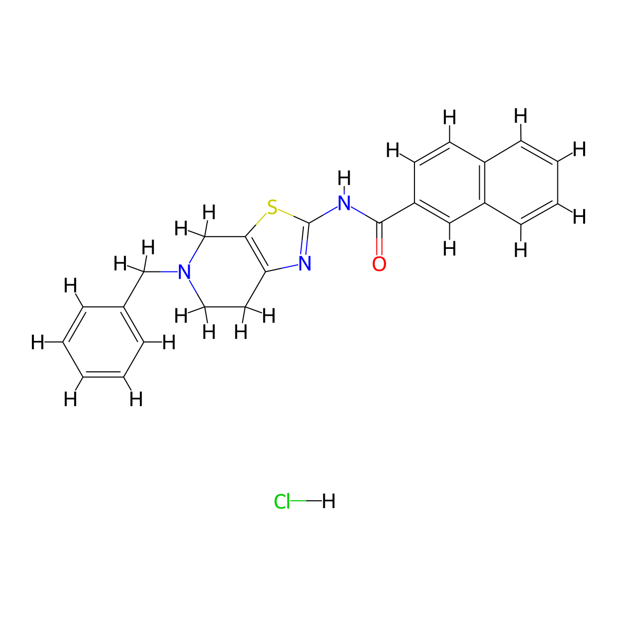 N-(5-benzyl-4,5,6,7-tetrahydrothiazolo[5,4-c]pyridin-2-yl)-2-naphthamide hydrochloride molecular structure, CAS 1189443-97-7