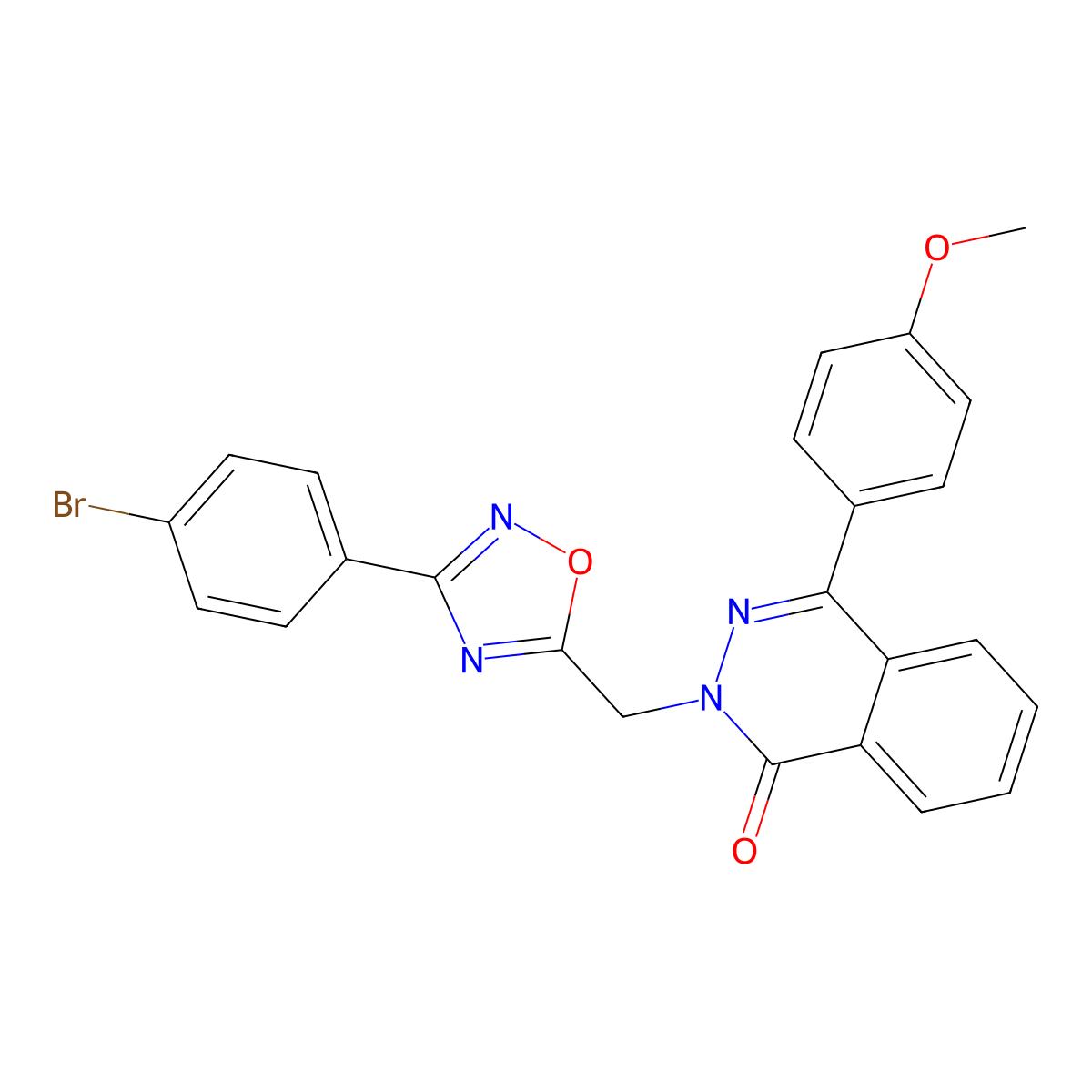 2-((3-(4-bromophenyl)-1,2,4-oxadiazol-5-yl)methyl)-4-(4-methoxyphenyl)phthalazin-1(2H)-one molecular structure, CAS 1189444-75-4