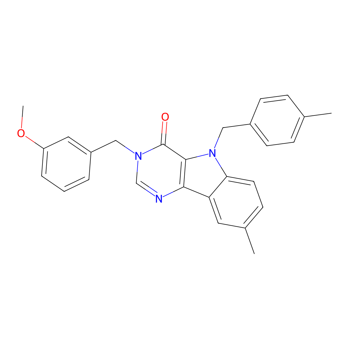 3-(3-methoxybenzyl)-8-methyl-5-(4-methylbenzyl)-3H-pyrimido[5,4-b]indol-4(5H)-one molecular structure, CAS 1189444-88-9