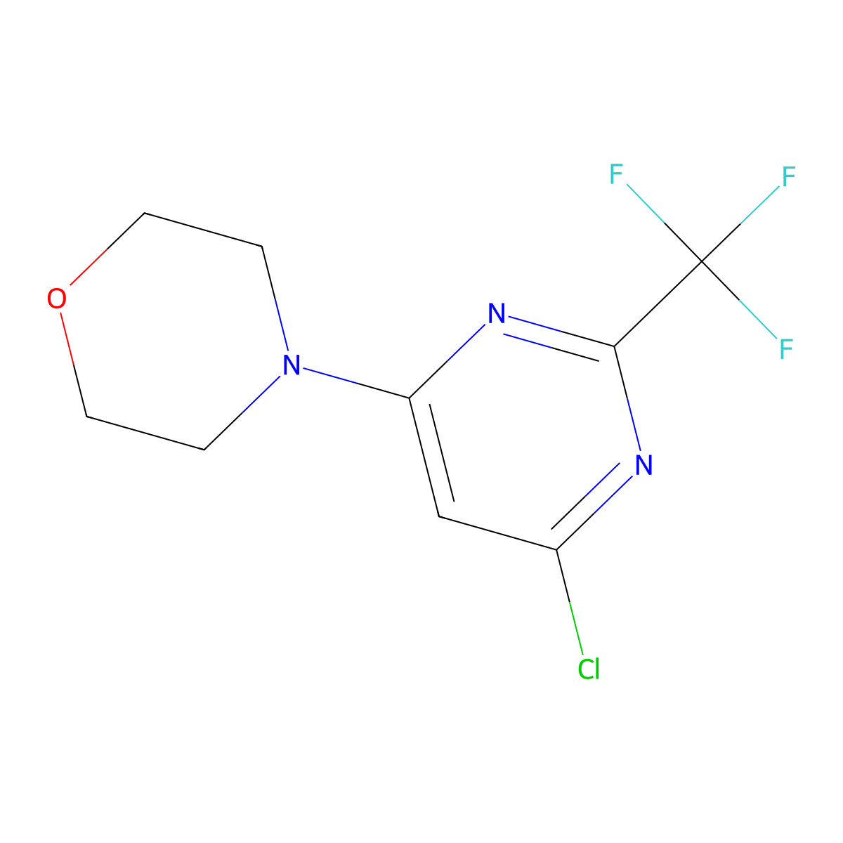 4-(6-Chloro-2-trifluoromethylpyrimidin-4-yl)morpholine molecular structure, CAS 1189444-94-7