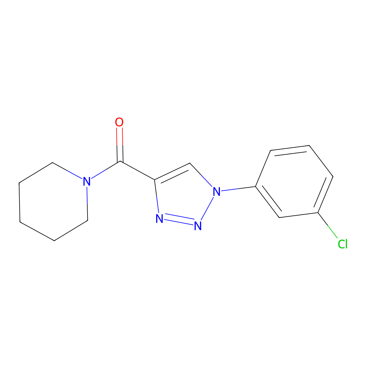 1-[1-(3-chlorophenyl)-1H-1,2,3-triazole-4-carbonyl]piperidine molecular structure, CAS 1189445-24-6