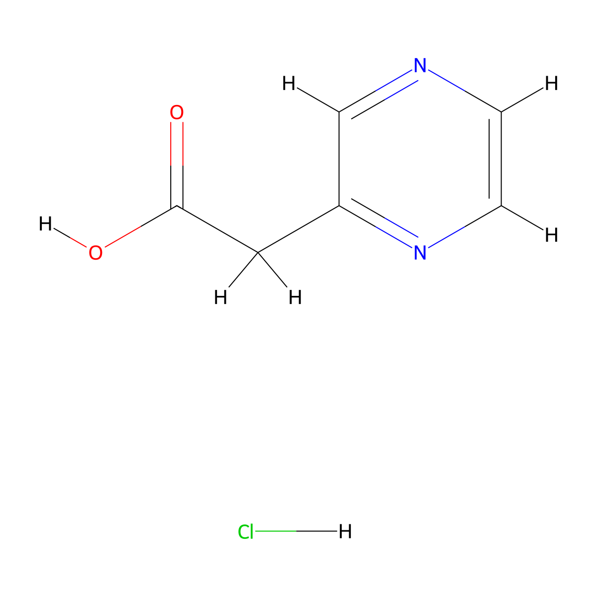 2-(Pyrazin-2-yl)acetic acid hydrochloride molecular structure, CAS 1189445-66-6