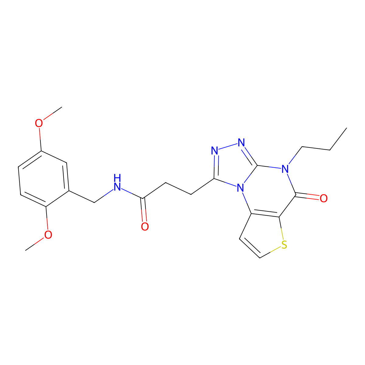 N-(2,5-dimethoxybenzyl)-3-(5-oxo-4-propyl-4,5-dihydrothieno[2,3-e][1,2,4]triazolo[4,3-a]pyrimidin-1-yl)propanamide molecular structure, CAS 1189446-00-1
