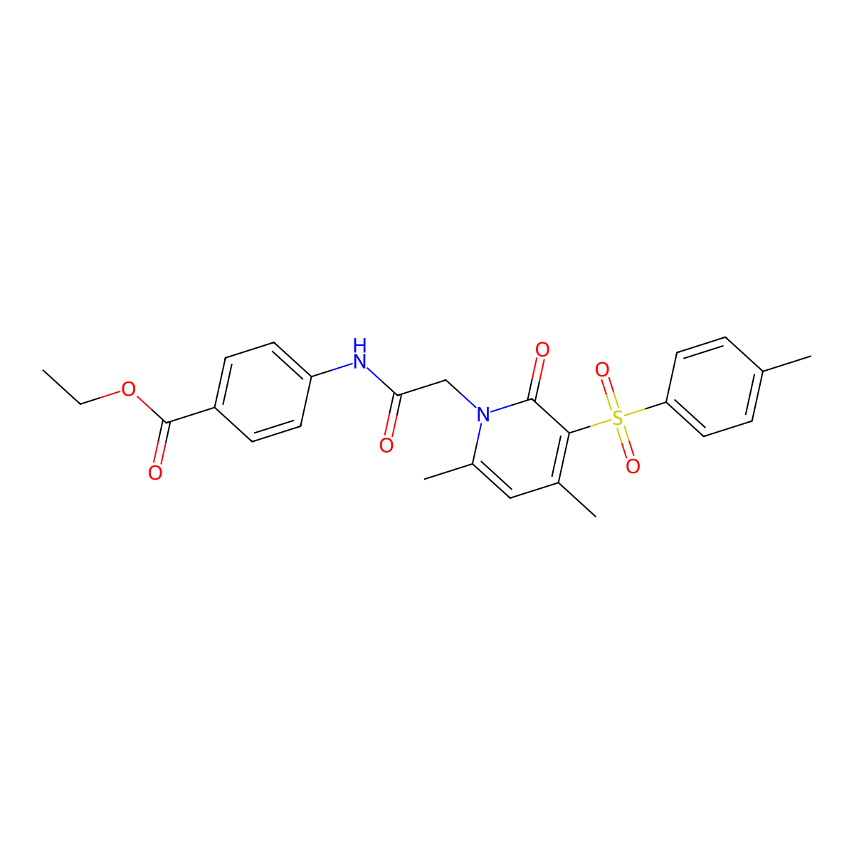 ethyl 4-(2-(4,6-dimethyl-2-oxo-3-tosylpyridin-1(2H)-yl)acetamido)benzoate molecular structure, CAS 1189448-26-7