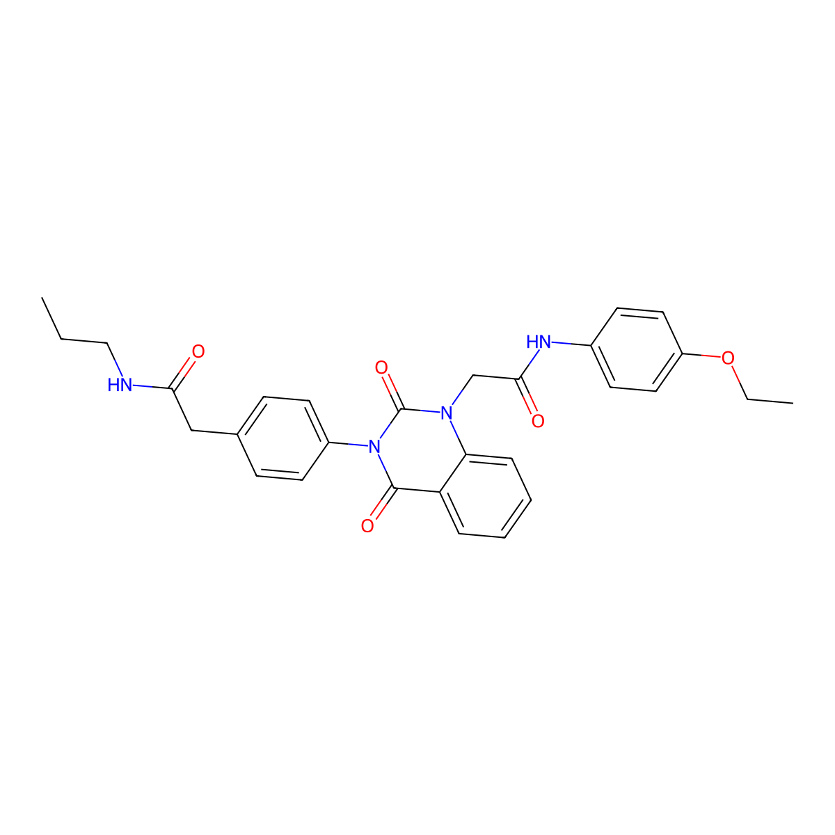 2-(2,4-dioxo-3-(4-(2-oxo-2-(propylamino)ethyl)phenyl)-3,4-dihydroquinazolin-1(2H)-yl)-N-(4-ethoxyphenyl)acetamide molecular structure, CAS 1189453-27-7