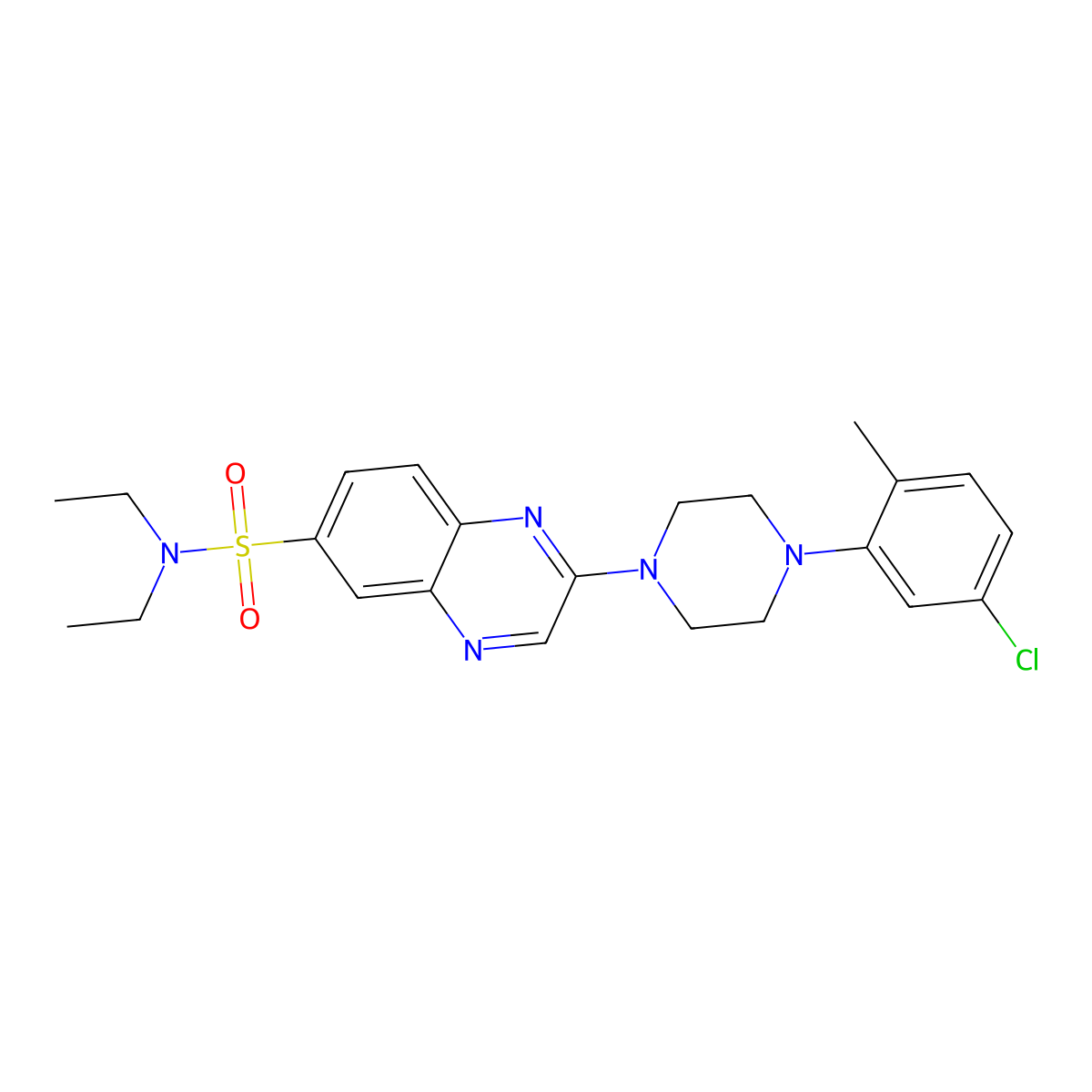 2-[4-(5-chloro-2-methylphenyl)piperazin-1-yl]-N,N-diethylquinoxaline-6-sulfonamide molecular structure, CAS 1189454-71-4