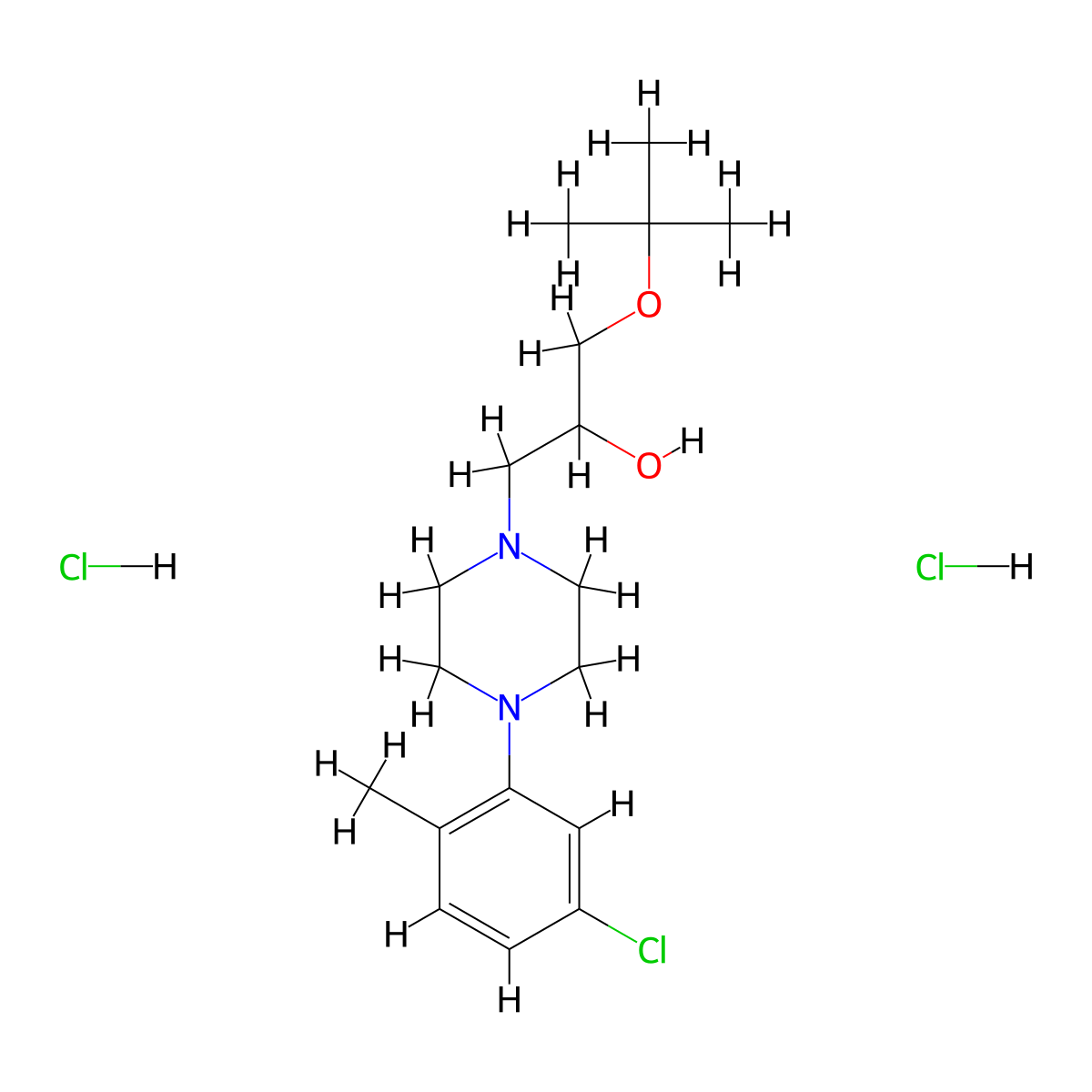 1-(Tert-butoxy)-3-[4-(5-chloro-2-methylphenyl)piperazin-1-YL]propan-2-OL dihydrochloride molecular structure, CAS 1189455-19-3