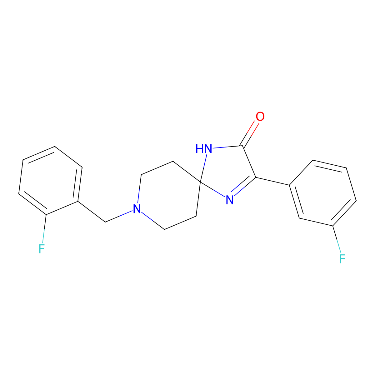 3-(3-Fluorophenyl)-8-[(2-fluorophenyl)methyl]-1,4,8-triazaspiro[4.5]dec-3-EN-2-one molecular structure, CAS 1189455-47-7
