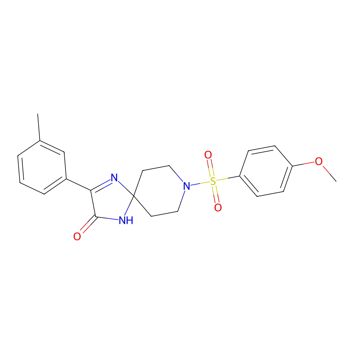 8-((4-Methoxyphenyl)sulfonyl)-3-(m-tolyl)-1,4,8-triazaspiro[4.5]dec-3-en-2-one molecular structure, CAS 1189457-06-4