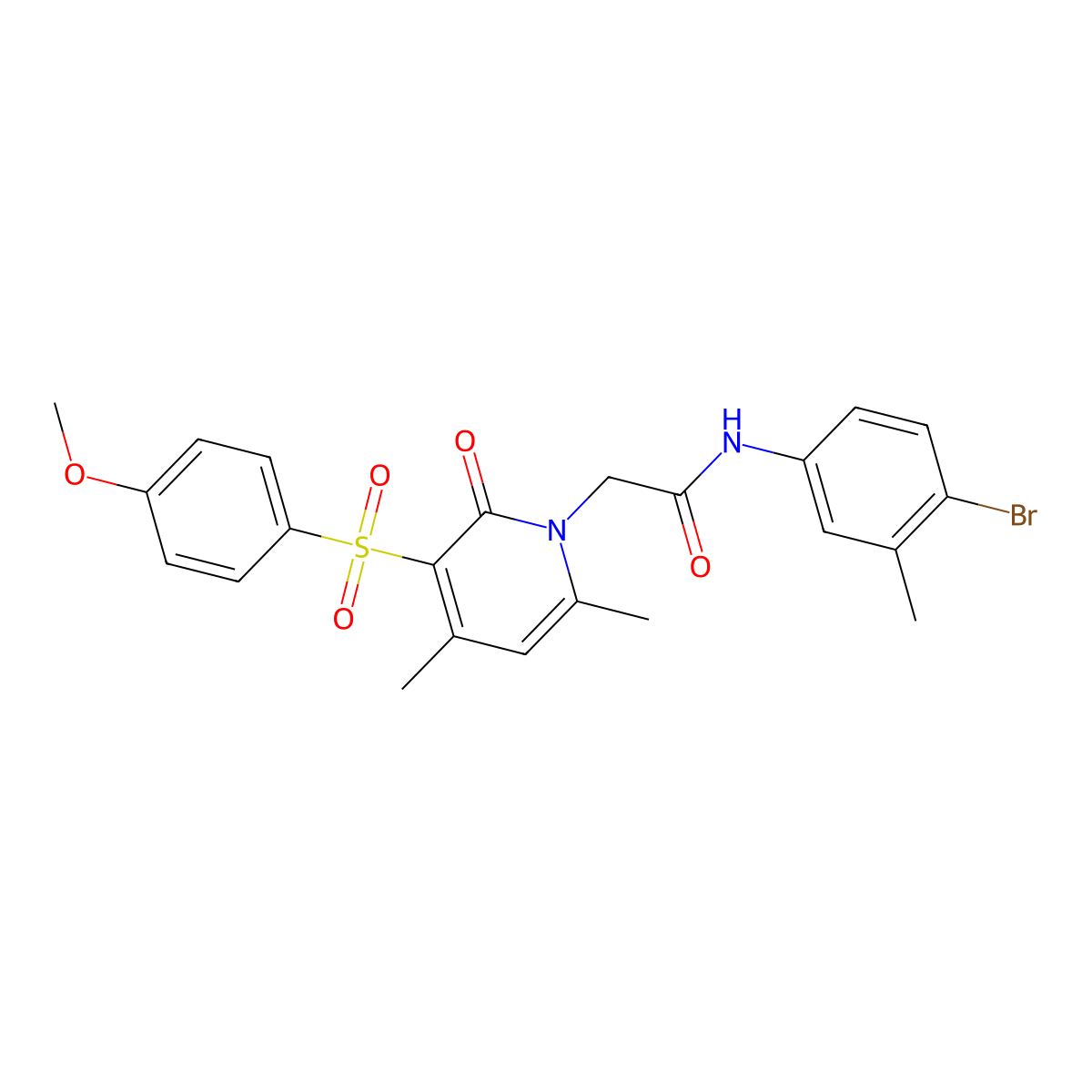 N-(4-bromo-3-methylphenyl)-2-(3-((4-methoxyphenyl)sulfonyl)-4,6-dimethyl-2-oxopyridin-1(2H)-yl)acetamide molecular structure, CAS 1189458-58-9