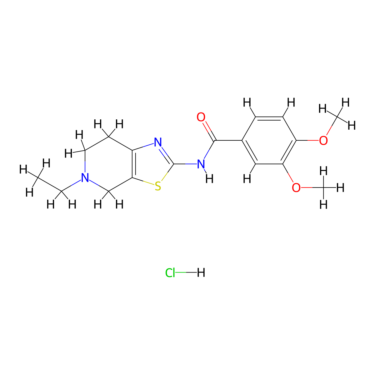N-(5-ethyl-4,5,6,7-tetrahydrothiazolo[5,4-c]pyridin-2-yl)-3,4-dimethoxybenzamide hydrochloride molecular structure, CAS 1189459-66-2