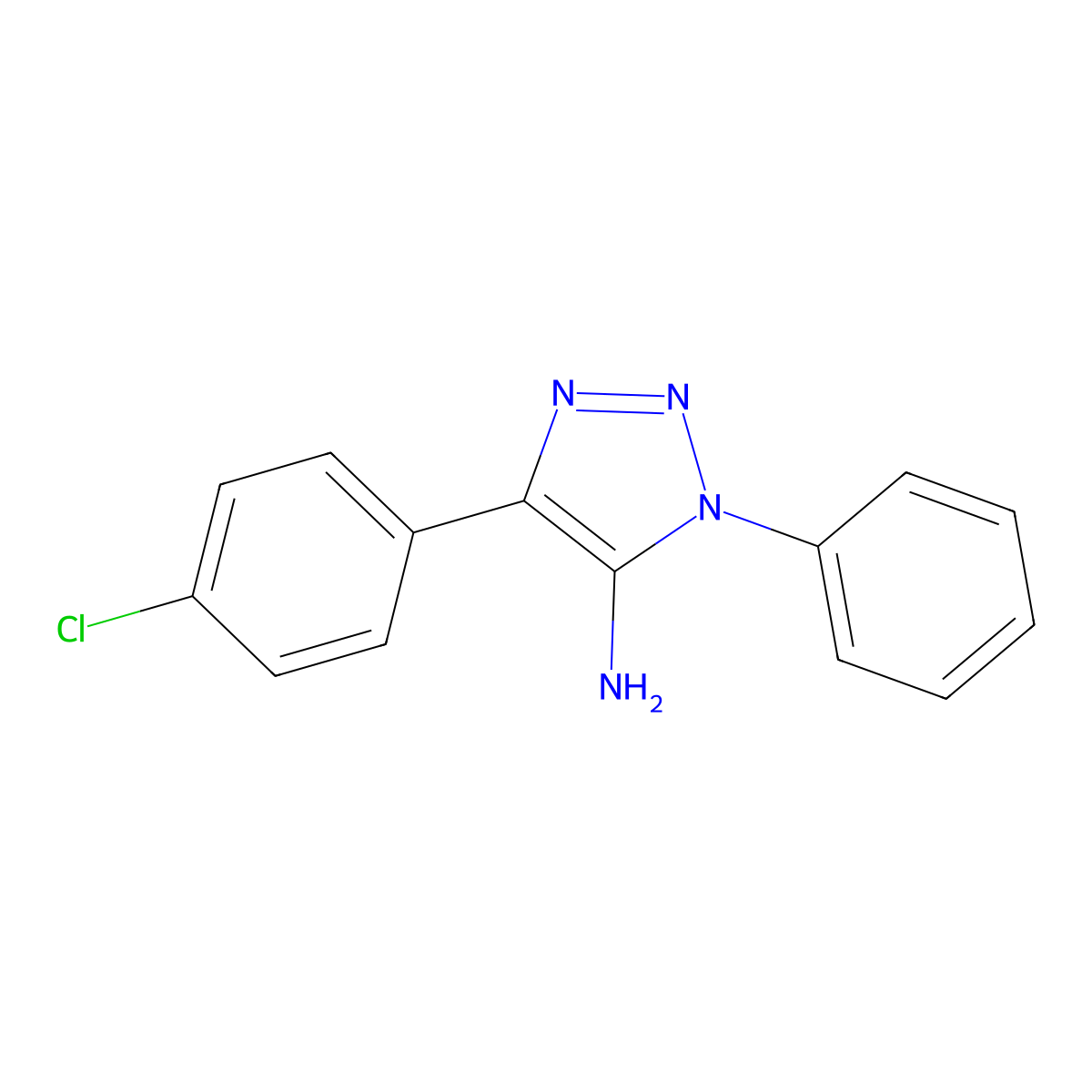 4-(4-chlorophenyl)-1-phenyl-1H-1,2,3-triazol-5-amine molecular structure, CAS 118946-58-0