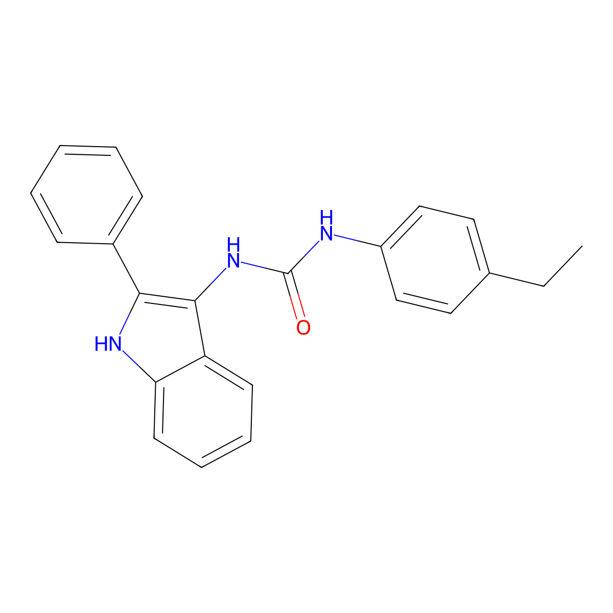 1-(4-ethylphenyl)-3-(2-phenyl-1H-indol-3-yl)urea molecular structure, CAS 1189460-63-6
