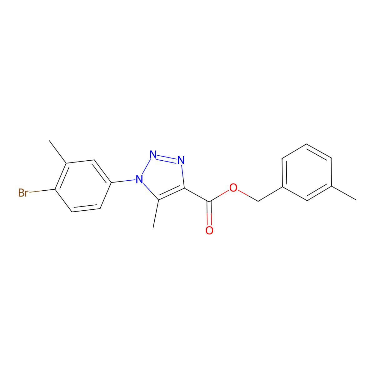 3-methylbenzyl 1-(4-bromo-3-methylphenyl)-5-methyl-1H-1,2,3-triazole-4-carboxylate molecular structure, CAS 1189461-82-2