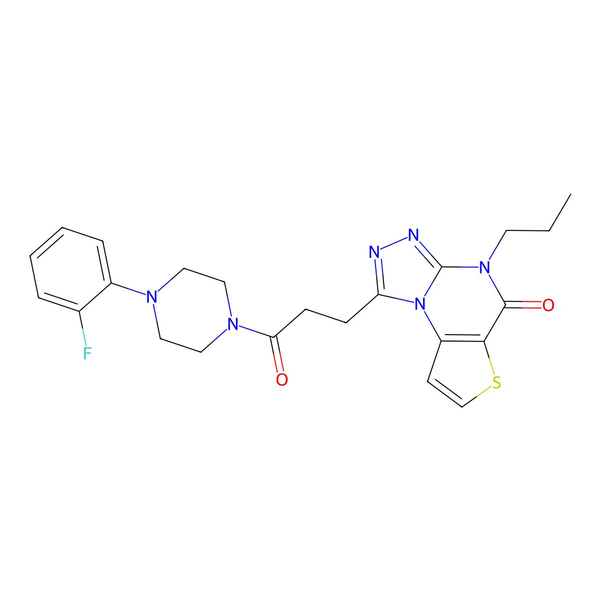 1-(3-(4-(2-fluorophenyl)piperazin-1-yl)-3-oxopropyl)-4-propylthieno[2,3-e][1,2,4]triazolo[4,3-a]pyrimidin-5(4H)-one molecular structure, CAS 1189461-85-5