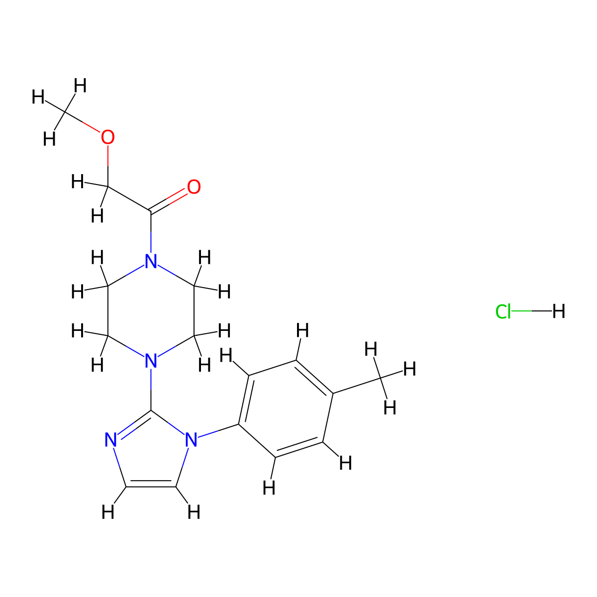 2-methoxy-1-(4-(1-(p-tolyl)-1H-imidazol-2-yl)piperazin-1-yl)ethanone hydrochloride molecular structure, CAS 1189462-30-3