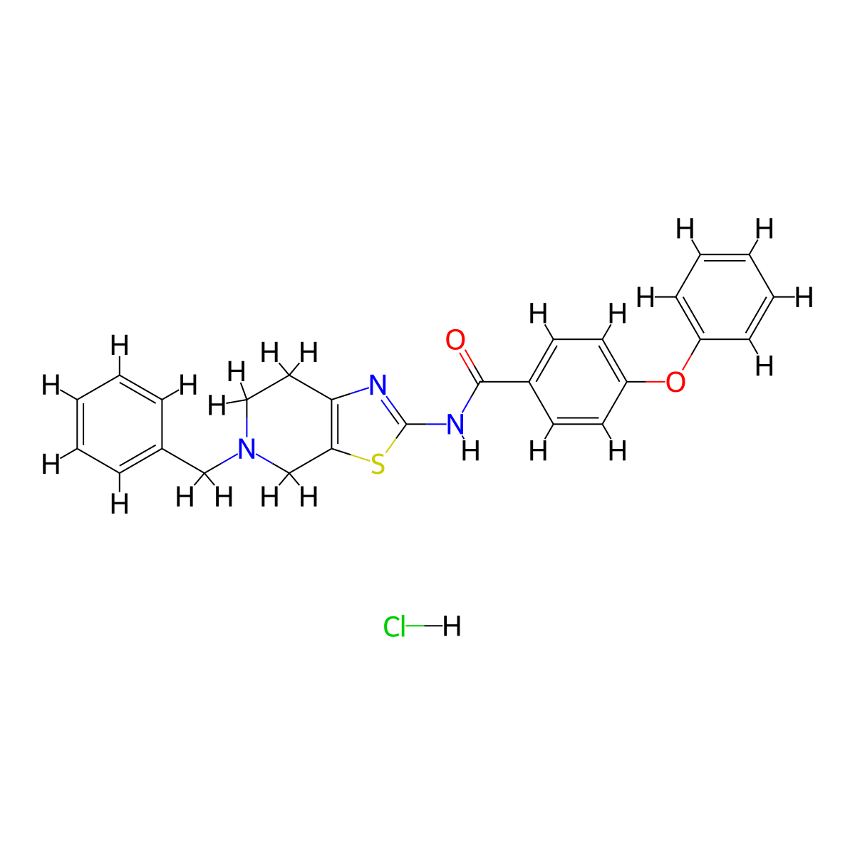 N-(5-benzyl-4,5,6,7-tetrahydrothiazolo[5,4-c]pyridin-2-yl)-4-phenoxybenzamide hydrochloride molecular structure, CAS 1189462-36-9