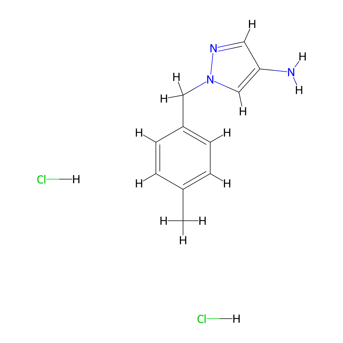 1-[(4-methylphenyl)methyl]-1H-pyrazol-4-amine dihydrochloride molecular structure, CAS 1189462-86-9
