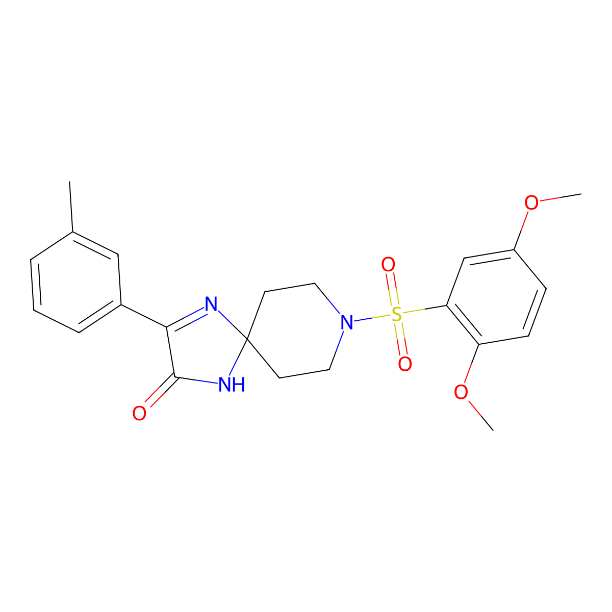 8-((2,5-Dimethoxyphenyl)sulfonyl)-3-(m-tolyl)-1,4,8-triazaspiro[4.5]dec-3-en-2-one molecular structure, CAS 1189463-38-4