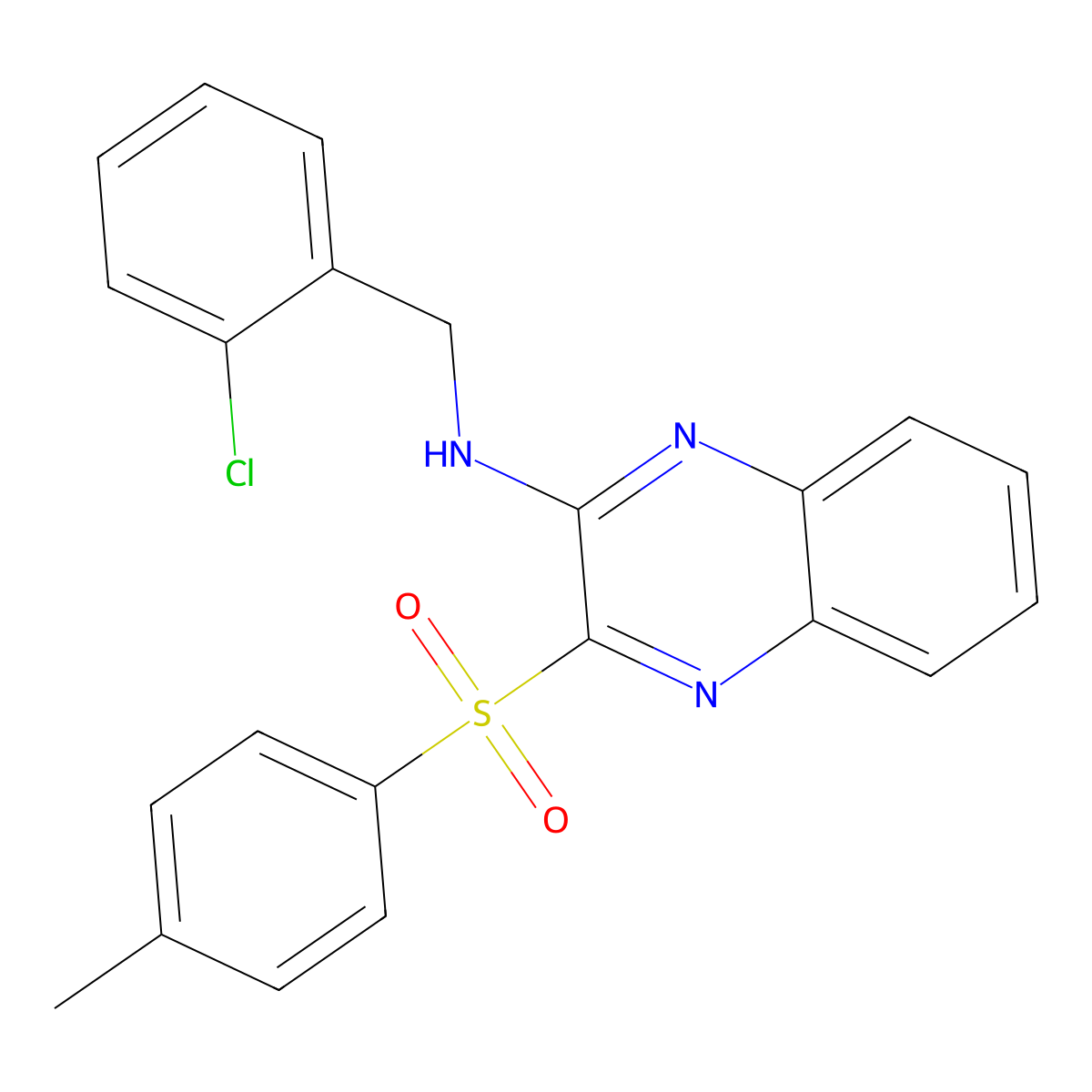 N-(2-chlorobenzyl)-3-tosylquinoxalin-2-amine molecular structure, CAS 1189463-79-3