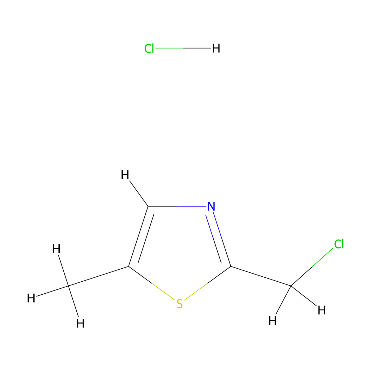 2-(Chloromethyl)-5-methyl-1,3-thiazole hydrochloride molecular structure, CAS 1189464-33-2