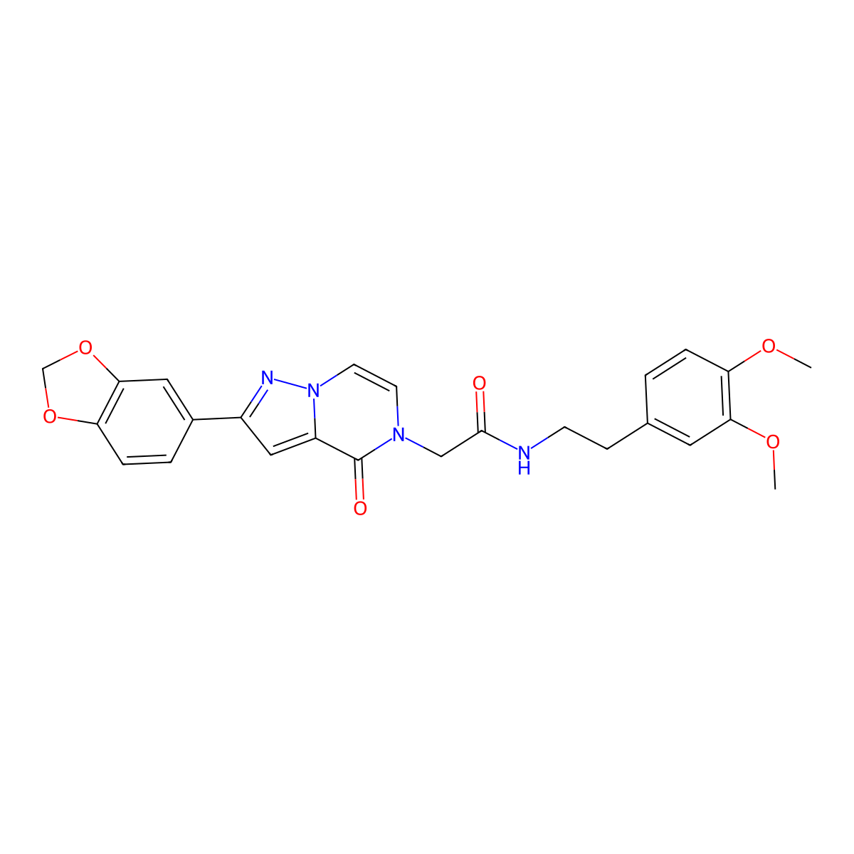 2-[2-(1,3-benzodioxol-5-yl)-4-oxopyrazolo[1,5-a]pyrazin-5(4H)-yl]-N-[2-(3,4-dimethoxyphenyl)ethyl]acetamide molecular structure, CAS 1189466-54-3