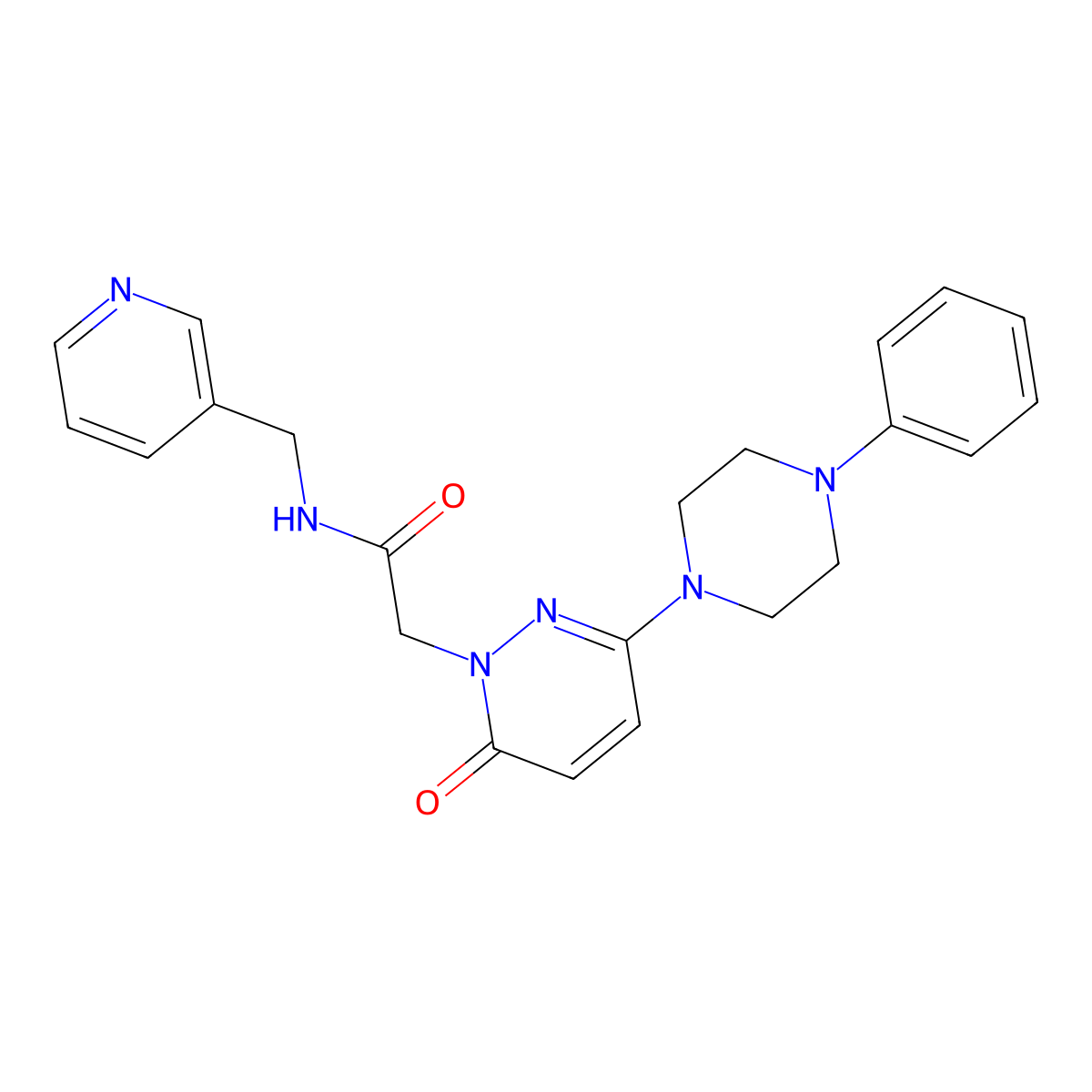 2-[6-oxo-3-(4-phenylpiperazin-1-yl)pyridazin-1(6H)-yl]-N-(pyridin-3-ylmethyl)acetamide molecular structure, CAS 1189467-28-4