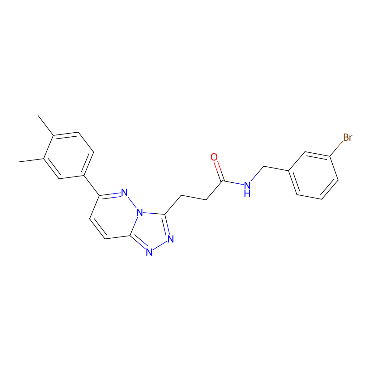 N-[(3-bromophenyl)methyl]-3-[6-(3,4-dimethylphenyl)-[1,2,4]triazolo[4,3-b]pyridazin-3-yl]propanamide molecular structure, CAS 1189468-84-5