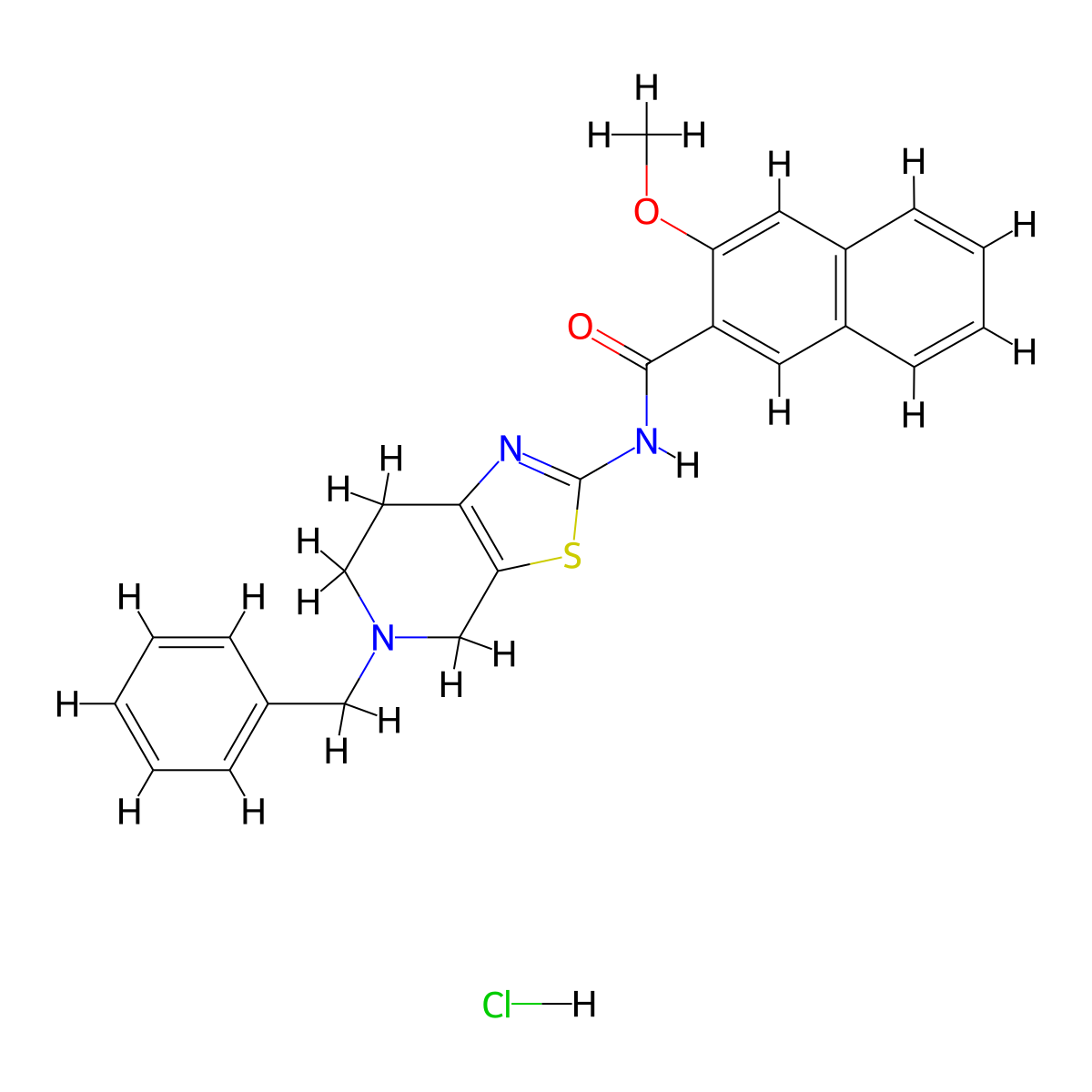 N-(5-benzyl-4,5,6,7-tetrahydrothiazolo[5,4-c]pyridin-2-yl)-3-methoxy-2-naphthamide hydrochloride molecular structure, CAS 1189471-00-8