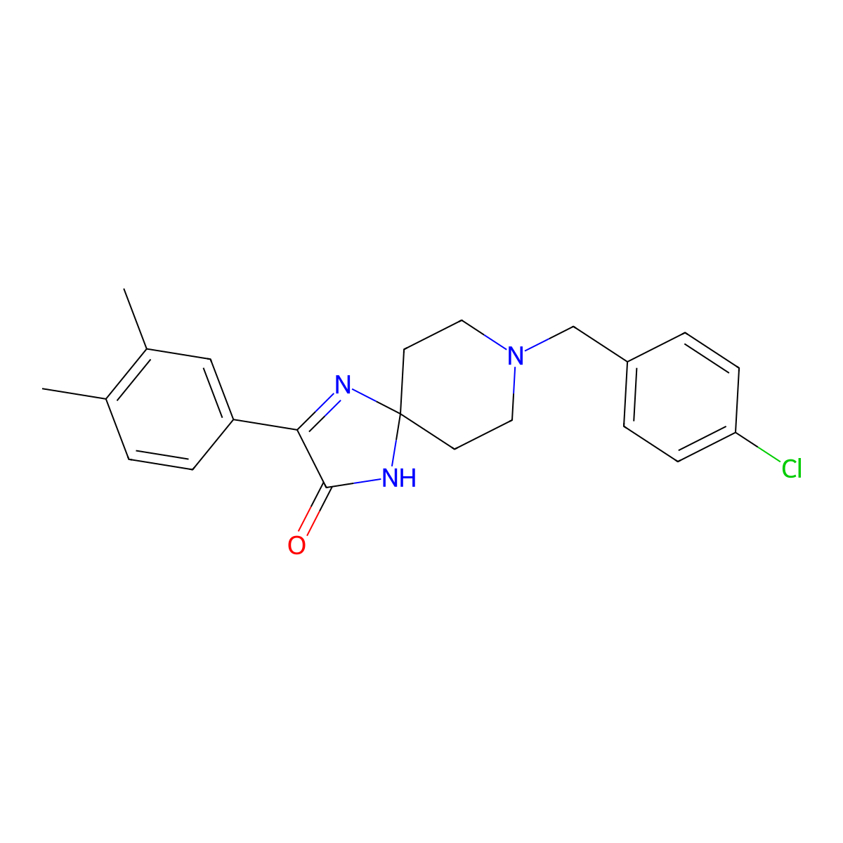 8-[(4-Chlorophenyl)methyl]-3-(3,4-dimethylphenyl)-1,4,8-triazaspiro[4.5]dec-3-EN-2-one molecular structure, CAS 1189471-63-3
