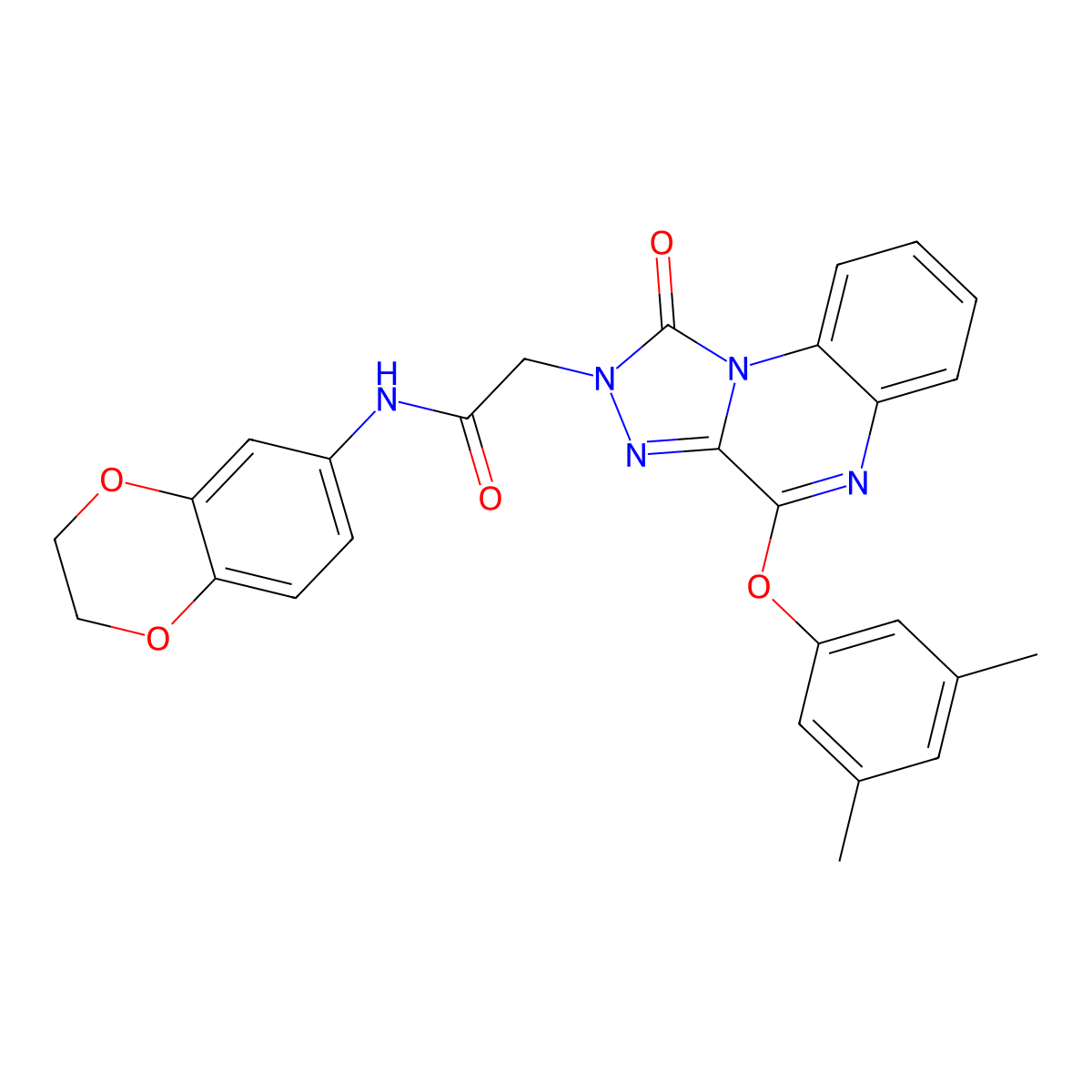 N-(2,3-dihydro-1,4-benzodioxin-6-yl)-2-[4-(3,5-dimethylphenoxy)-1-oxo-1H,2H-[1,2,4]triazolo[4,3-a]quinoxalin-2-yl]acetamide molecular structure, CAS 1189473-11-7