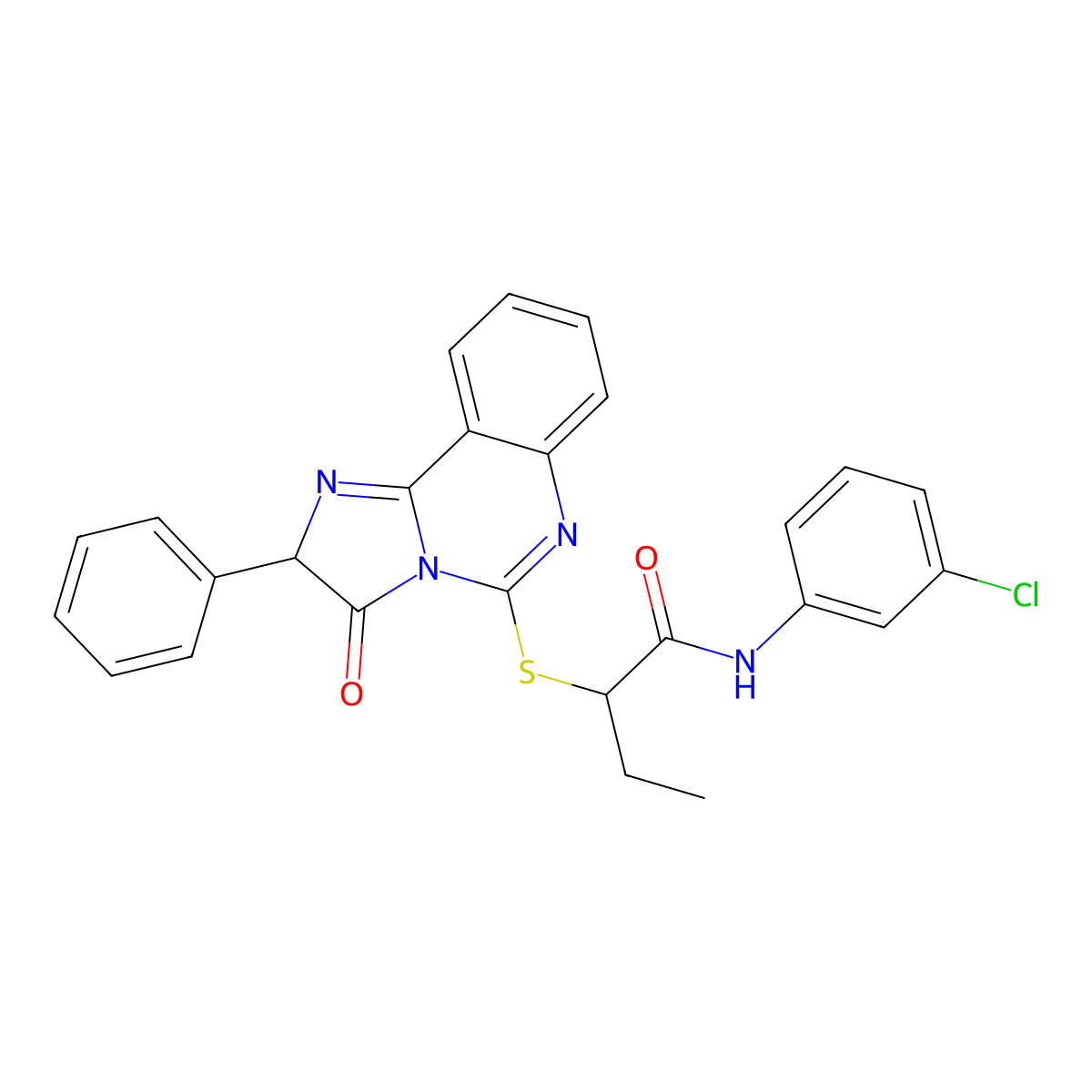 N-(3-chlorophenyl)-2-((3-oxo-2-phenyl-2,3-dihydroimidazo[1,2-c]quinazolin-5-yl)thio)butanamide molecular structure, CAS 1189474-03-0