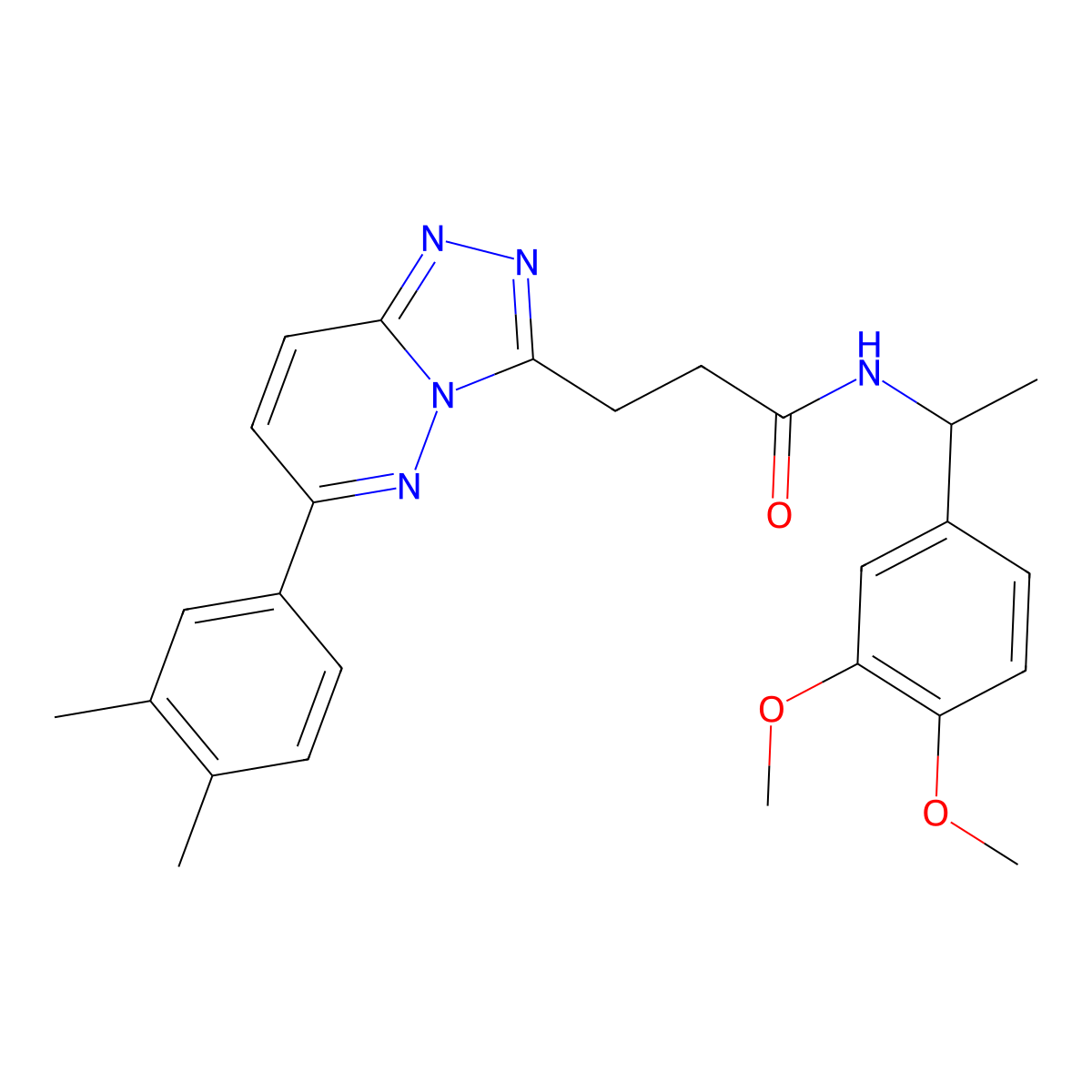 N-[1-(3,4-dimethoxyphenyl)ethyl]-3-[6-(3,4-dimethylphenyl)-[1,2,4]triazolo[4,3-b]pyridazin-3-yl]propanamide molecular structure, CAS 1189474-42-7