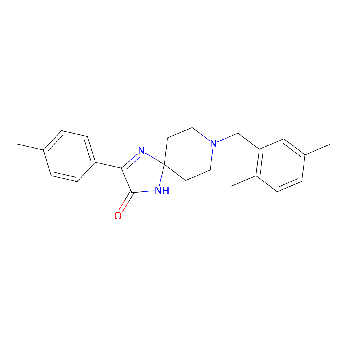 8-[(2,5-Dimethylphenyl)methyl]-3-(4-methylphenyl)-1,4,8-triazaspiro[4.5]dec-3-EN-2-one molecular structure, CAS 1189475-47-5