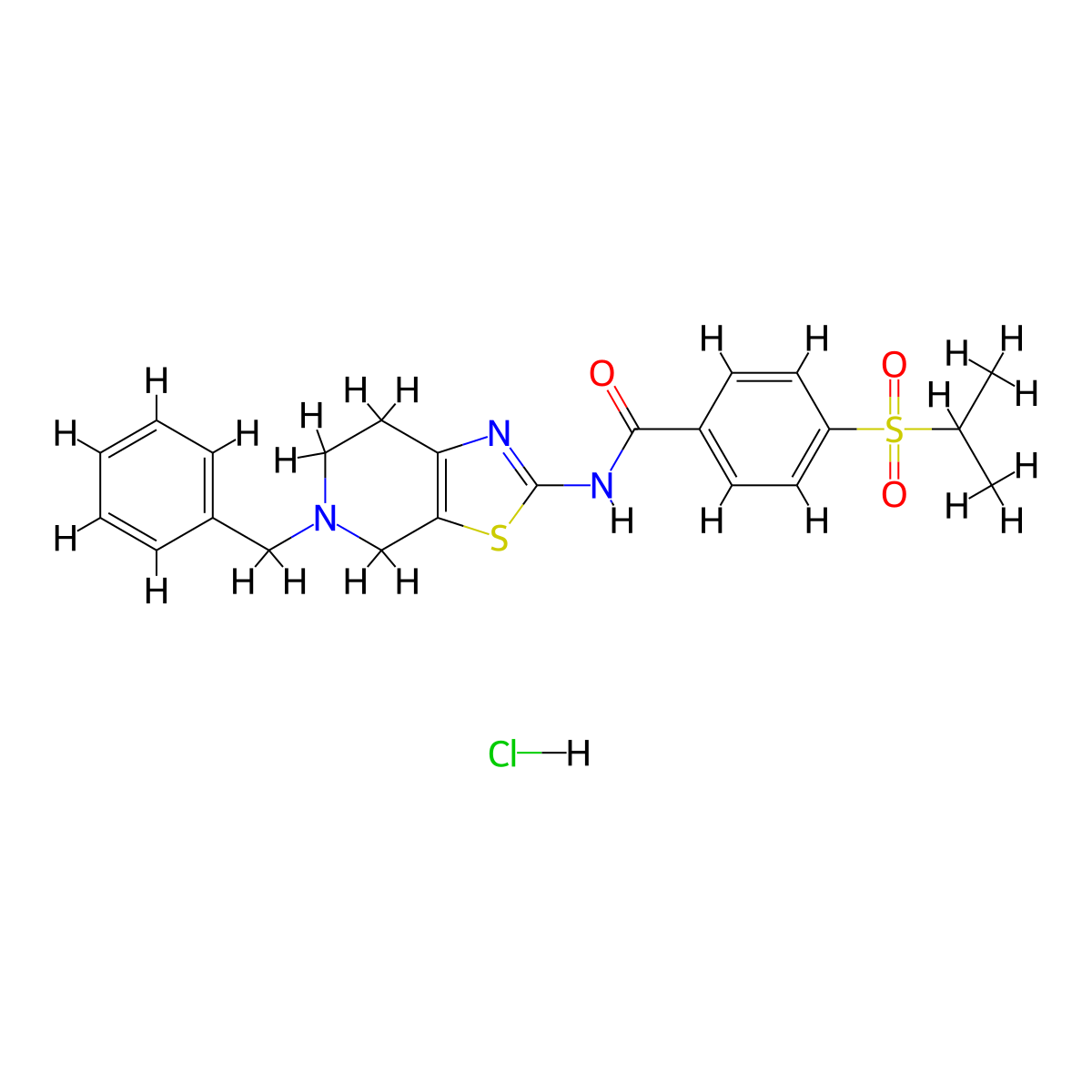 N-(5-benzyl-4,5,6,7-tetrahydrothiazolo[5,4-c]pyridin-2-yl)-4-(isopropylsulfonyl)benzamide hydrochloride molecular structure, CAS 1189475-95-3