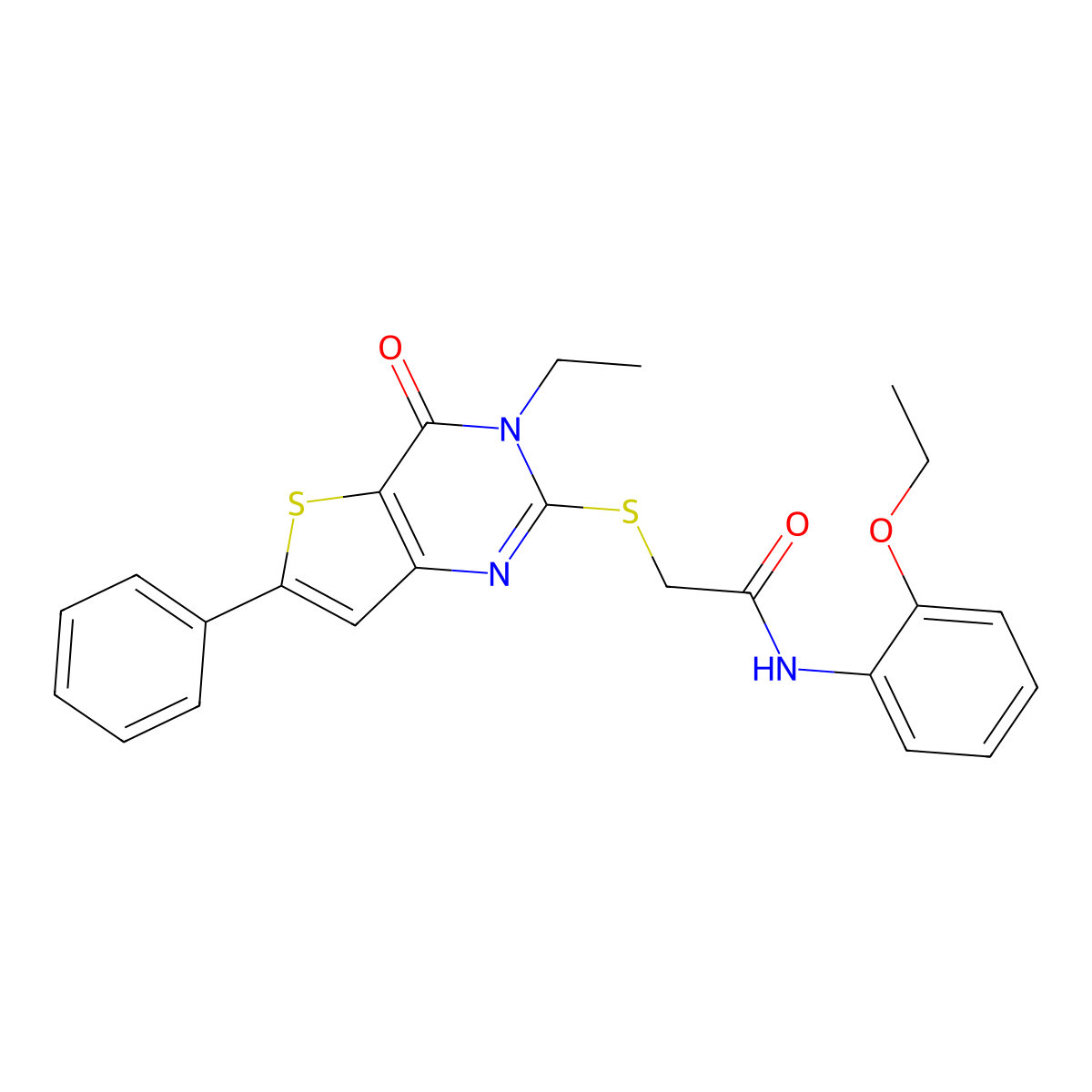 N-(2-ethoxyphenyl)-2-({3-ethyl-4-oxo-6-phenyl-3H,4H-thieno[3,2-d]pyrimidin-2-yl}sulfanyl)acetamide molecular structure, CAS 1189476-64-9