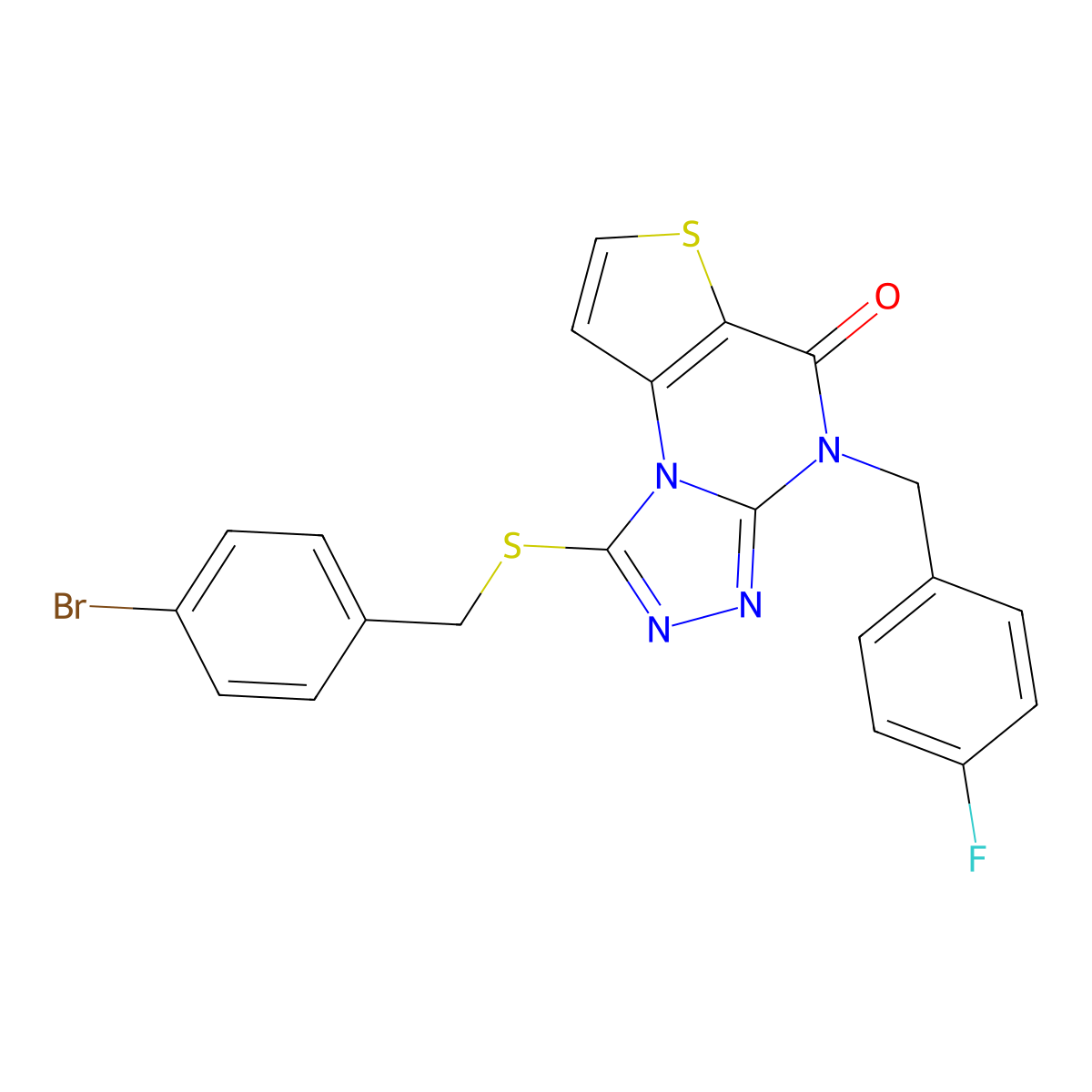 1-((4-bromobenzyl)thio)-4-(4-fluorobenzyl)thieno[2,3-e][1,2,4]triazolo[4,3-a]pyrimidin-5(4H)-one molecular structure, CAS 1189477-15-3