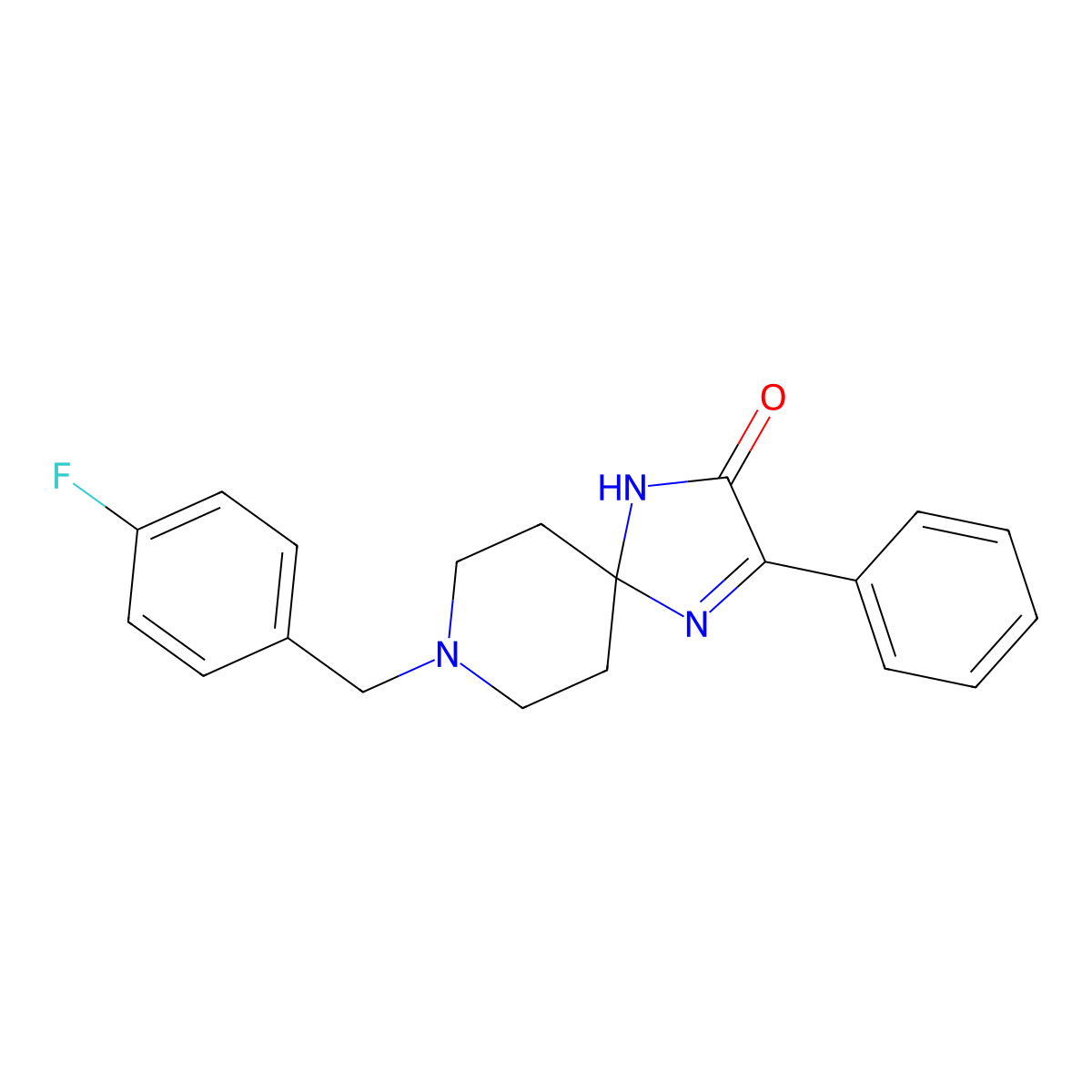 8-[(4-Fluorophenyl)methyl]-3-phenyl-1,4,8-triazaspiro[4.5]dec-3-EN-2-one molecular structure, CAS 1189477-17-5