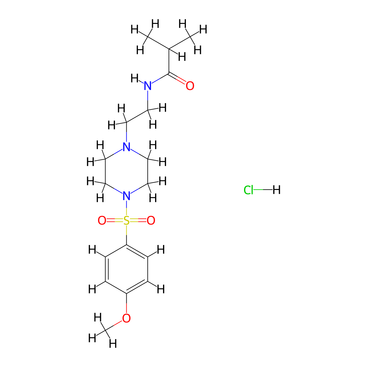 N-(2-(4-((4-methoxyphenyl)sulfonyl)piperazin-1-yl)ethyl)isobutyramide hydrochloride molecular structure, CAS 1189477-69-7