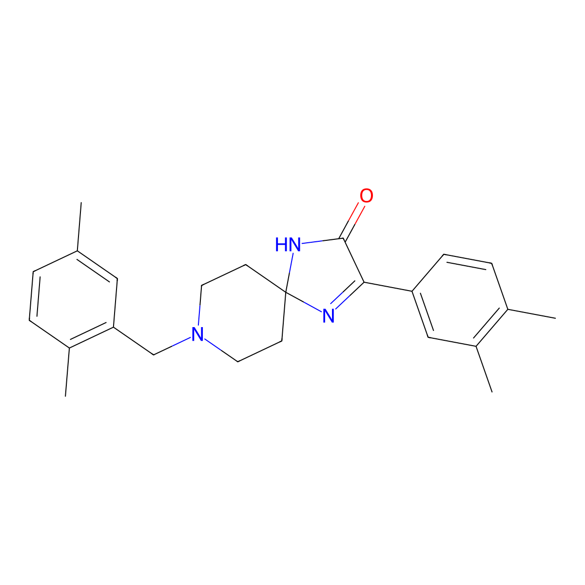 3-(3,4-Dimethylphenyl)-8-[(2,5-dimethylphenyl)methyl]-1,4,8-triazaspiro[4.5]dec-3-EN-2-one molecular structure, CAS 1189479-95-5