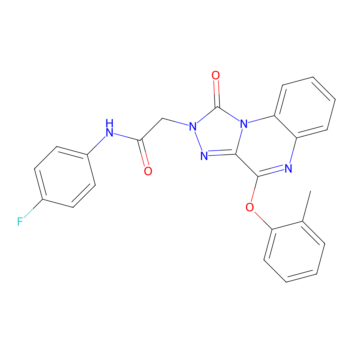 N-(4-fluorophenyl)-2-(1-oxo-4-(o-tolyloxy)-[1,2,4]triazolo[4,3-a]quinoxalin-2(1H)-yl)acetamide molecular structure, CAS 1189480-72-5