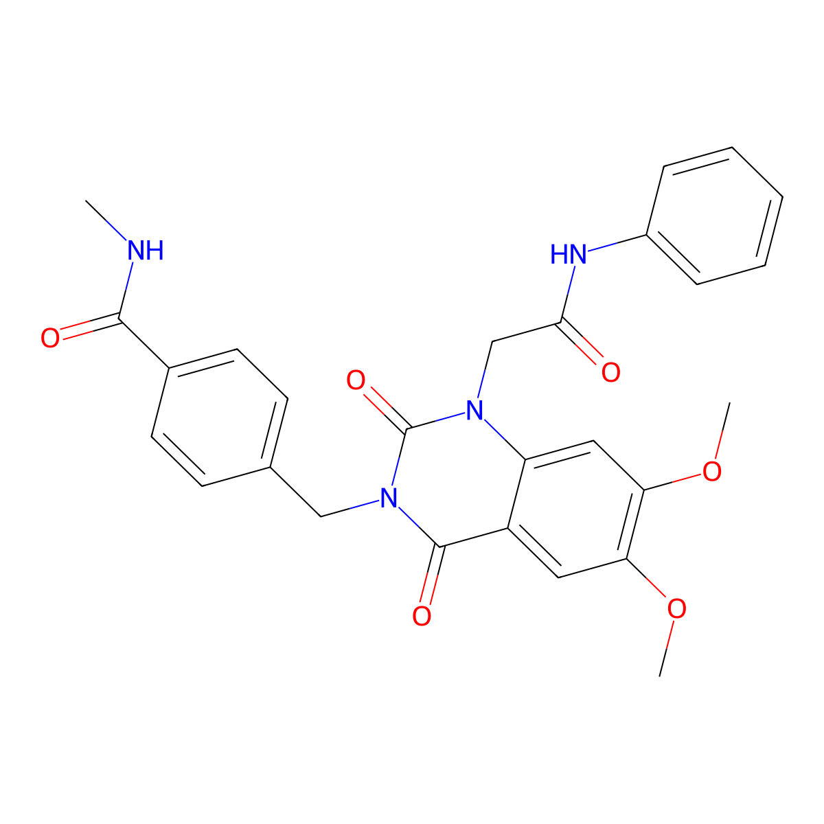 4-{[1-(2-anilino-2-oxoethyl)-6,7-dimethoxy-2,4-dioxo-1,4-dihydroquinazolin-3(2H)-yl]methyl}-N-methylbenzamide molecular structure, CAS 1189482-53-8