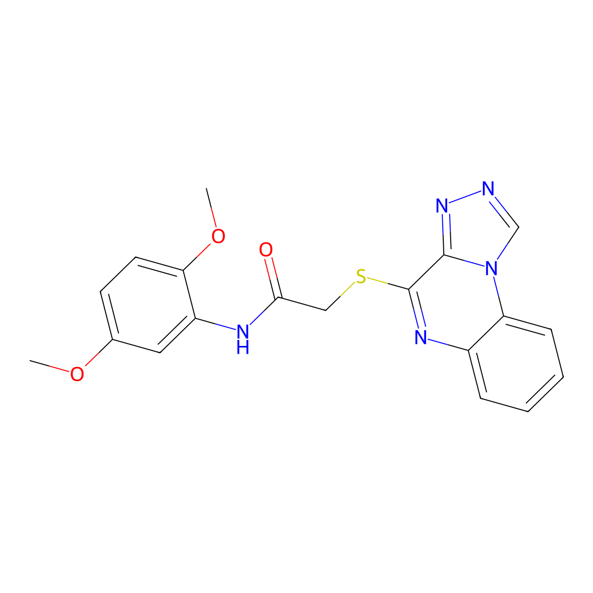 2-([1,2,4]triazolo[4,3-a]quinoxalin-4-ylthio)-N-(2,5-dimethoxyphenyl)acetamide molecular structure, CAS 1189482-97-0