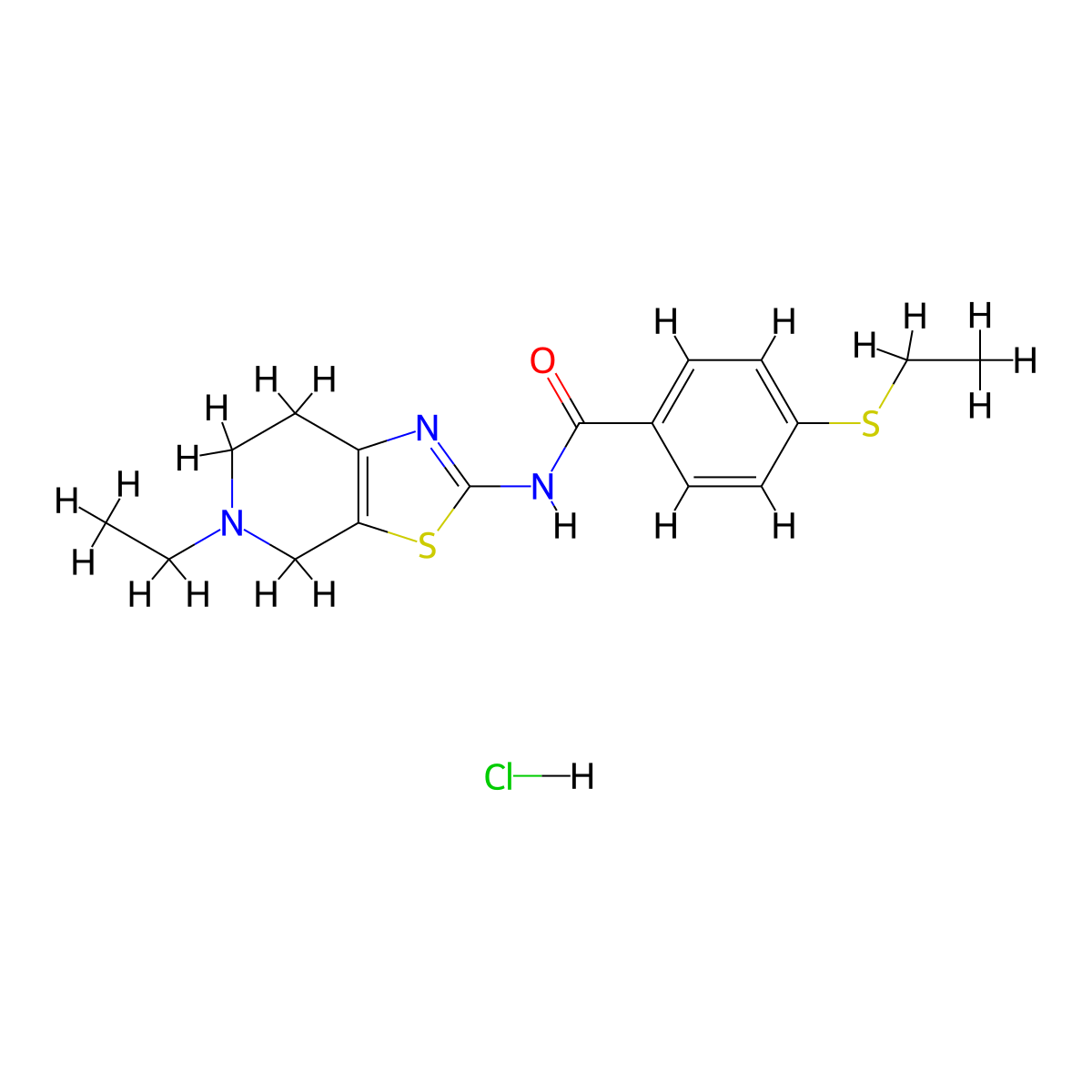 N-(5-ethyl-4,5,6,7-tetrahydrothiazolo[5,4-c]pyridin-2-yl)-4-(ethylthio)benzamide hydrochloride molecular structure, CAS 1189483-32-6