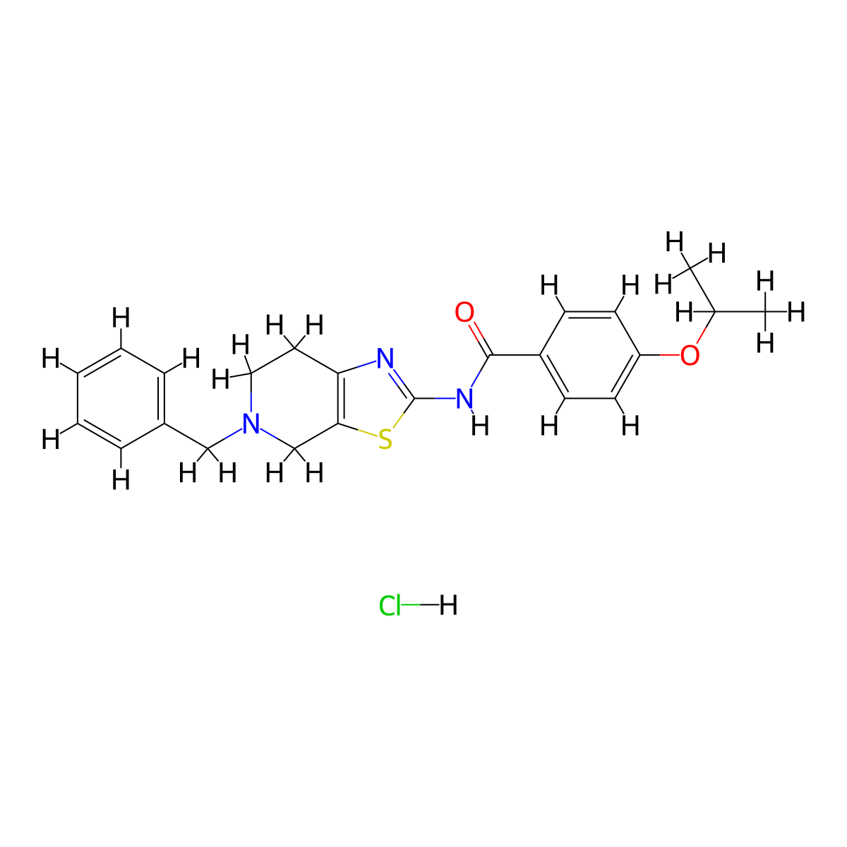 N-(5-benzyl-4,5,6,7-tetrahydrothiazolo[5,4-c]pyridin-2-yl)-4-isopropoxybenzamide hydrochloride molecular structure, CAS 1189487-14-6