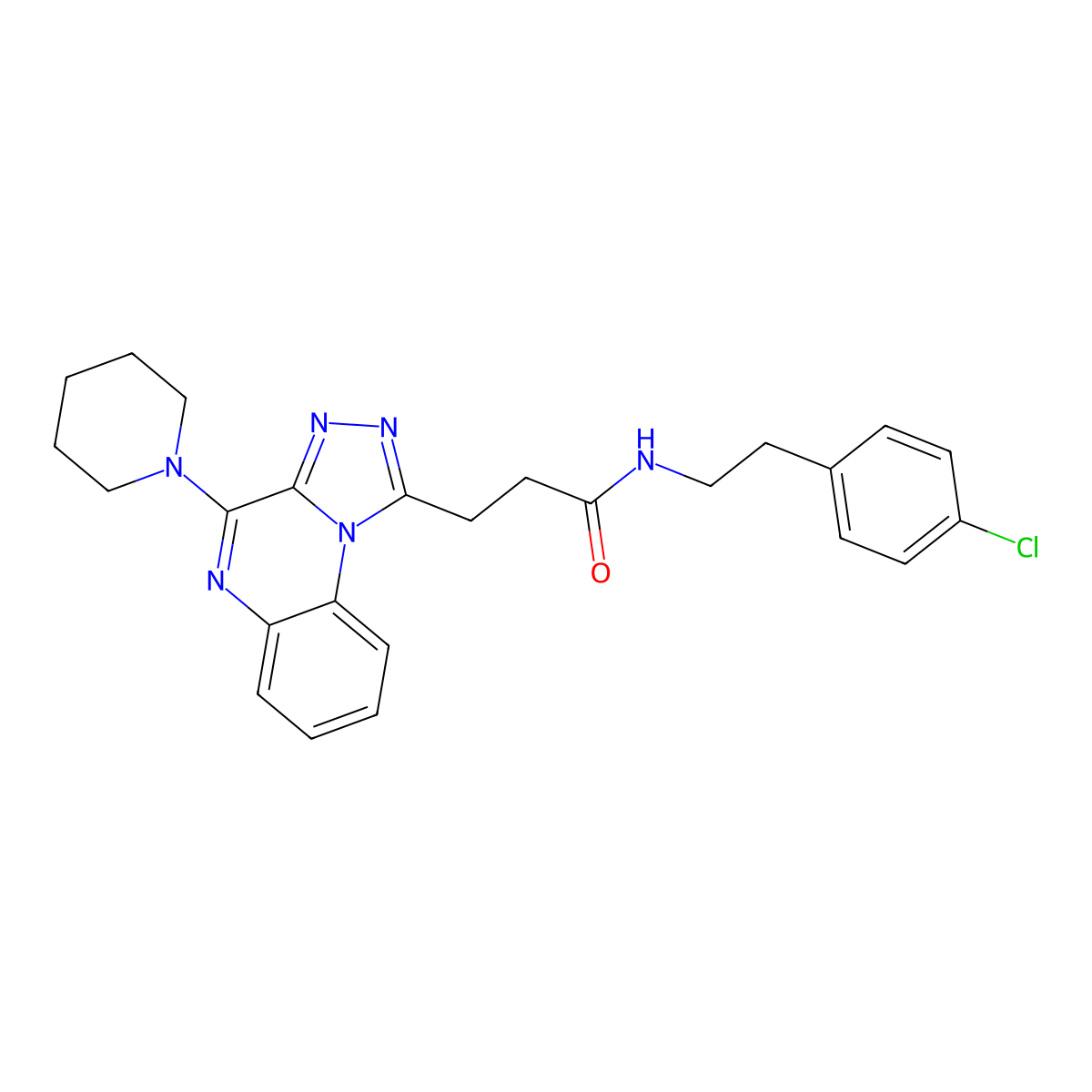 N-[2-(4-chlorophenyl)ethyl]-3-[4-(piperidin-1-yl)-[1,2,4]triazolo[4,3-a]quinoxalin-1-yl]propanamide molecular structure, CAS 1189489-28-8